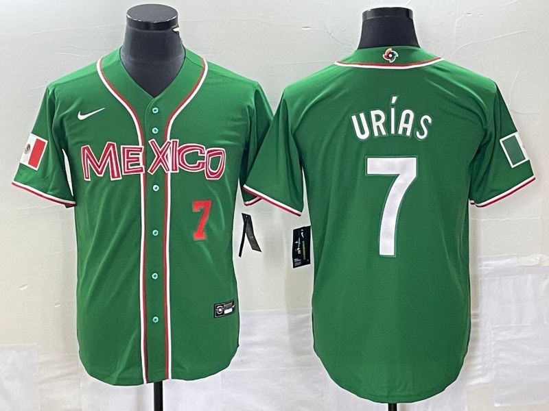 Men 2023 World Cub Mexico #7 Urias Green white Nike MLB Jersey5->more jerseys->MLB Jersey